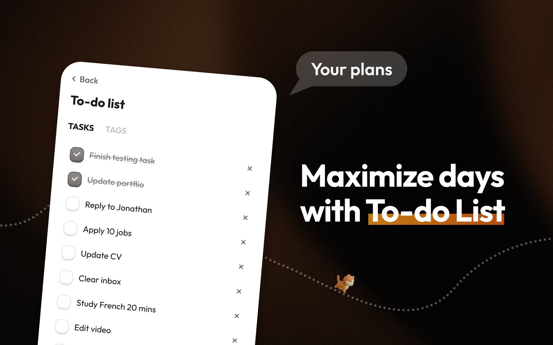 Screenshot 4: Maximize days with To-do List, showing a task list.